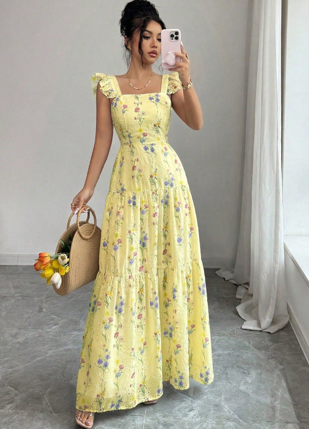 Elegantes Sommerkleid mit Spaghetti-Trägern
