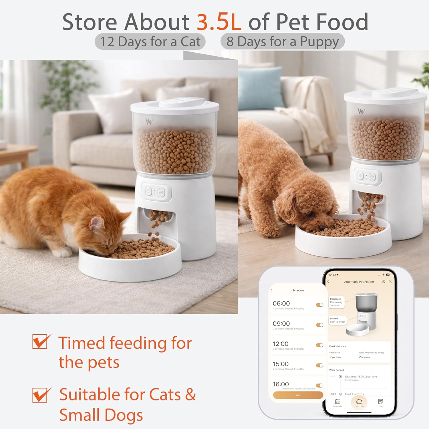 Automatischer Wi-Fi Futterspender für Katzen & kleine Hunde