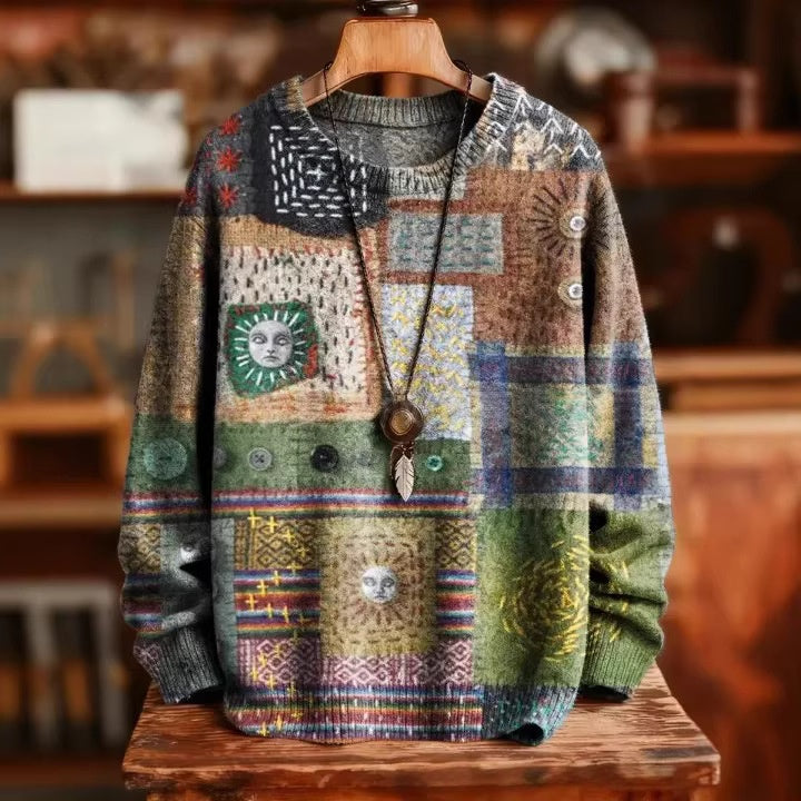 Retro Western Strick-Pullover für Herren