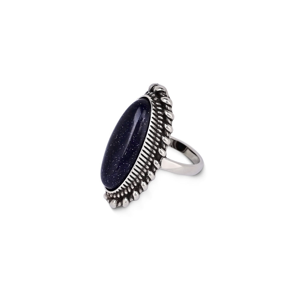 Ring mit Lapislazuli in Olivenform – Bild 4 | LuxeStyle