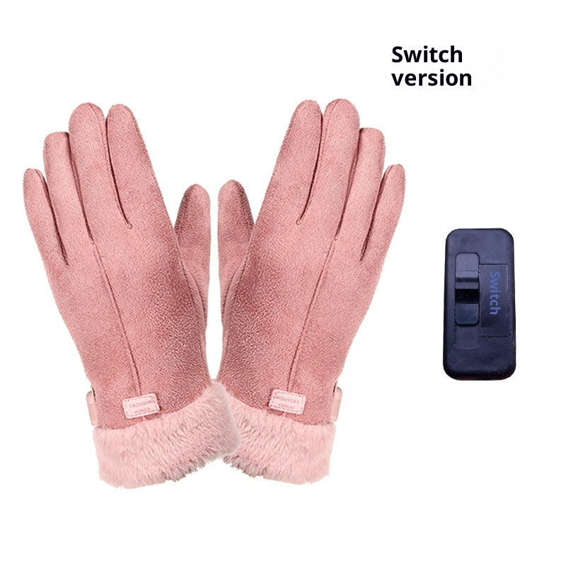 USB-beheizbare, wasserdichte Wildleder-Fingerhandschuhe – Bild 1 | LuxeStyle