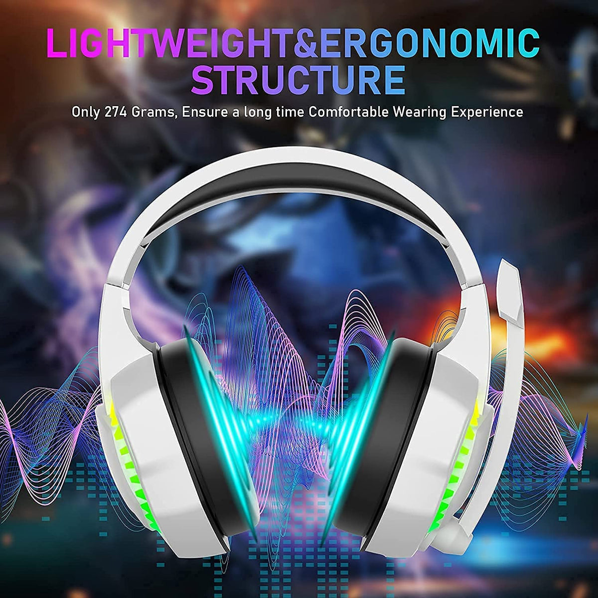 Gaming Headset mit RGB, Stereo-Sound & Mikrofon für PS4