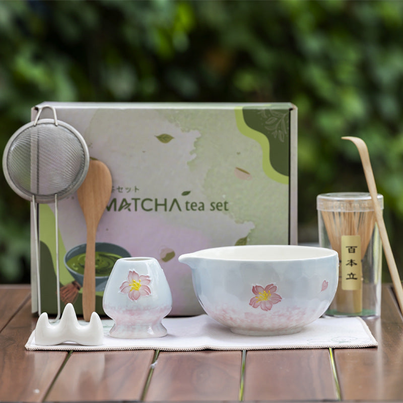 Handbemaltes Matcha-Set 8-teilig