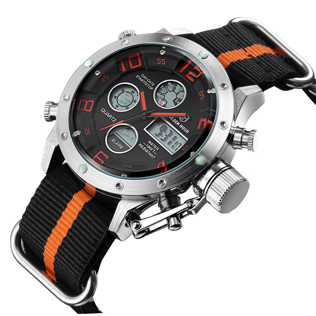 Uhr mit wasserfestem Gehäuse, silber/black, 15 mm – Bild 7 | LuxeStyle