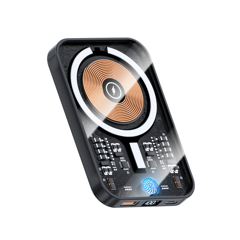 Transparente kabellose Powerbank, magnetisch