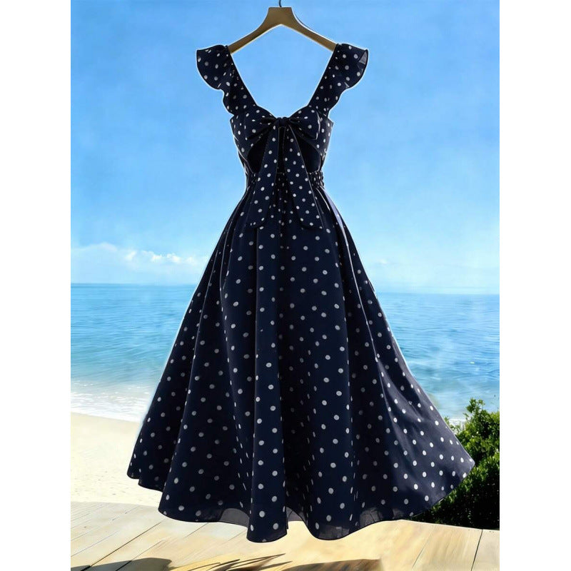 Freizeitkleid mit V-Ausschnitt und Rüschen – Bild 6 | LuxeStyle