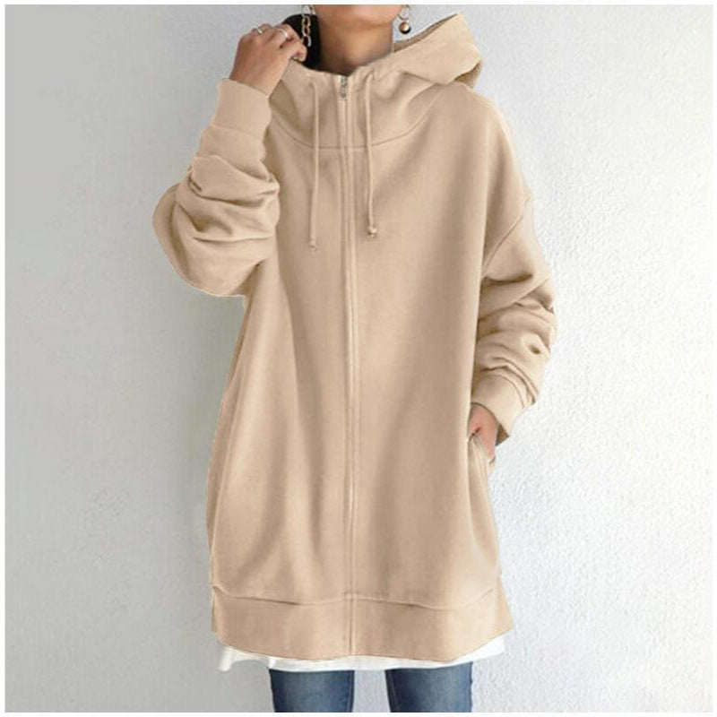 Trendiger Urbaner Langarm-Hoodie mit Fleecefutter