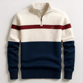 Herren Strickpullover mit Stehkragen und Half-Zip