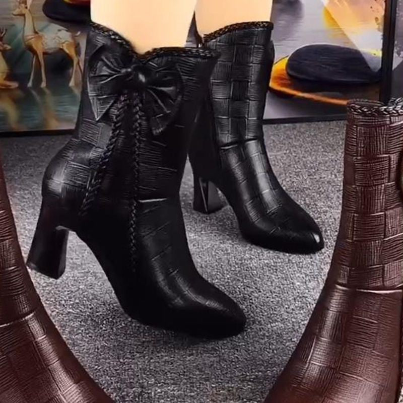 Samtgefütterte Mid-Calf Lederboots – Bild 6 | LuxeStyle