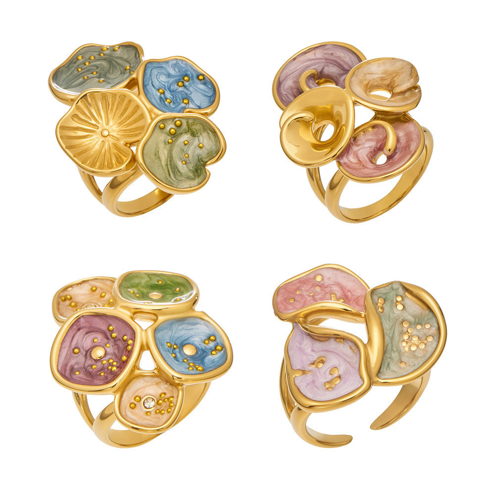 Geometrischer Blatt-Ring für Damen