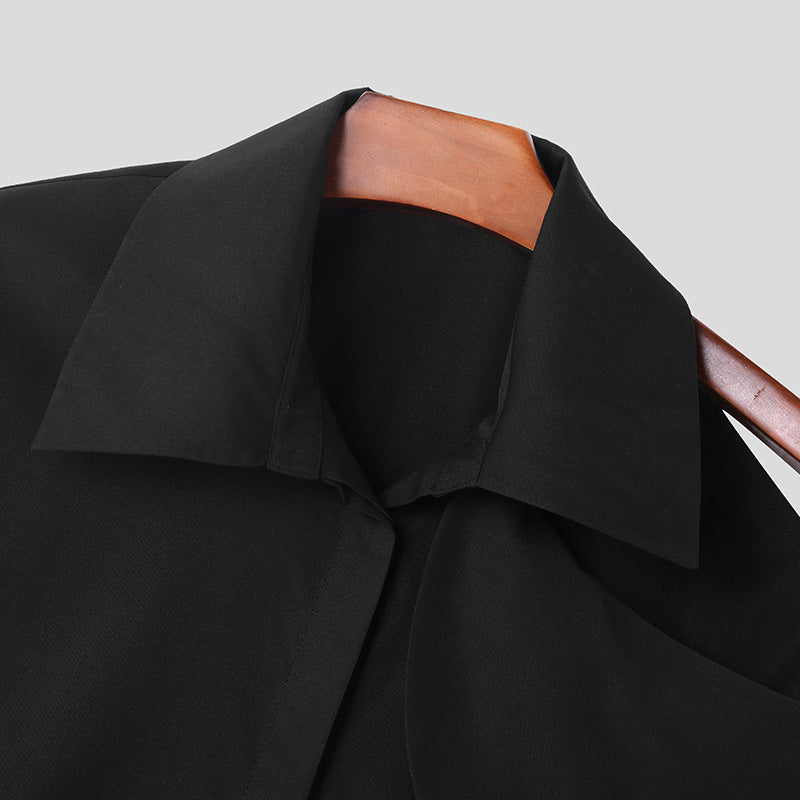 Herren Langarmshirt mit Rüschen und Off-Shoulder