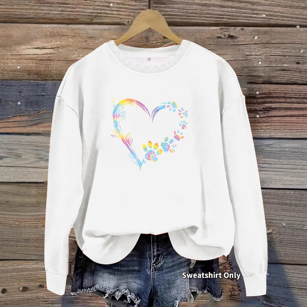 Pullover mit Herz- und Pfoten-Print