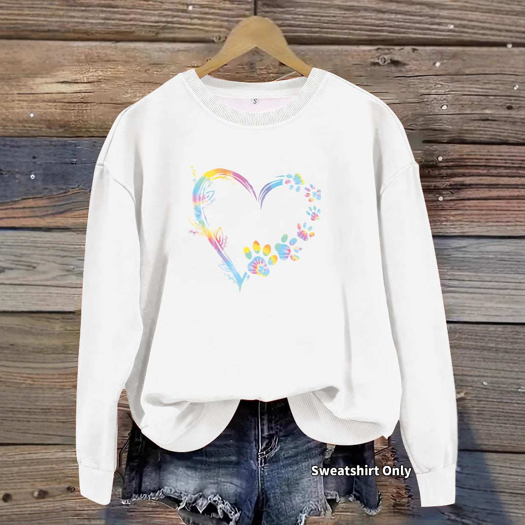 Pullover mit Herz- und Pfoten-Print