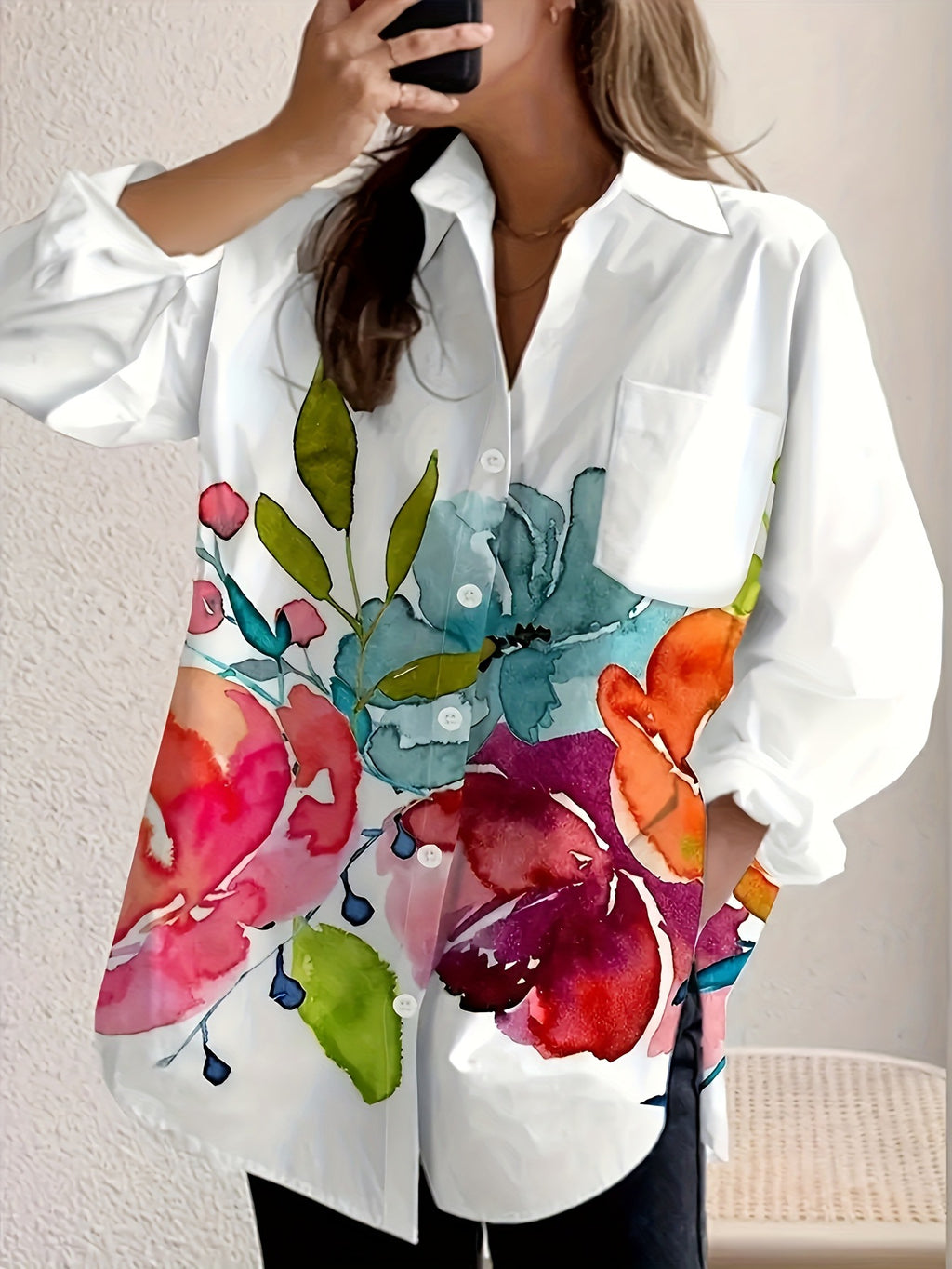 Damen-Cardigan mit Blumenmuster – Bild 3 | LuxeStyle