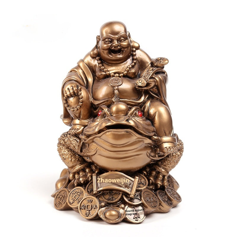 Maitreya Buddha Statue auf Goldkröte – Bild 4 | LuxeStyle