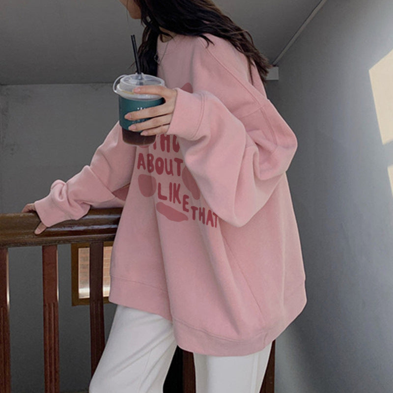Lockere Damen-Hoodie mit Fleece-Futter
