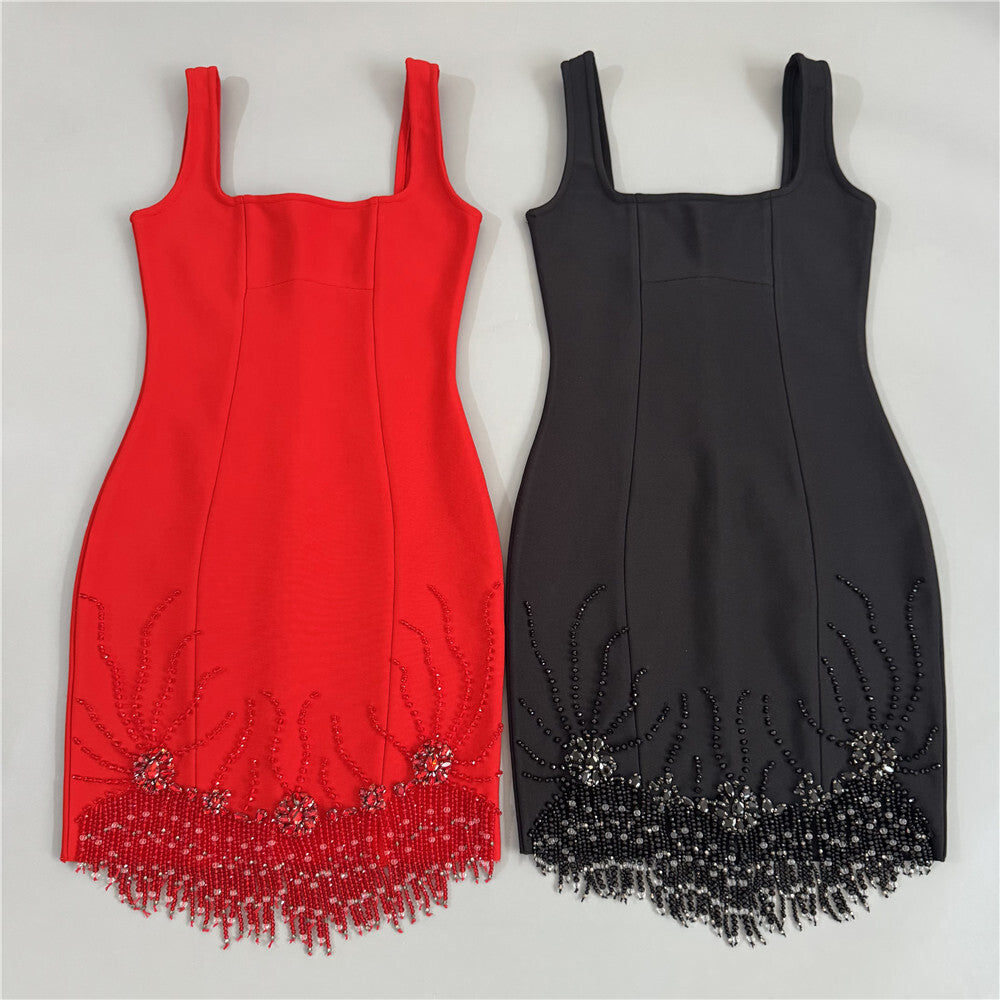 Elegantes Bodycon-Minikleid mit Fransen – Bild 8 | LuxeStyle