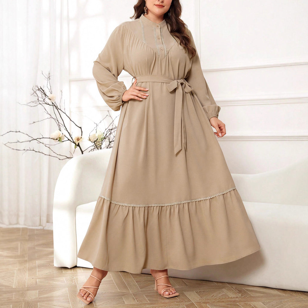 Elegantes A-Linien Maxikleid mit Stickerei