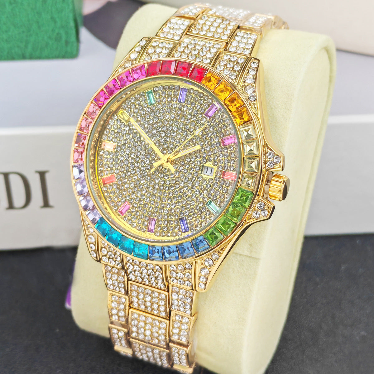 Hip-Hop Strass-Uhr Herren Gold/Silber | LuxeStyle