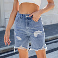 Trendige Washed Denim Shorts mit Rissen