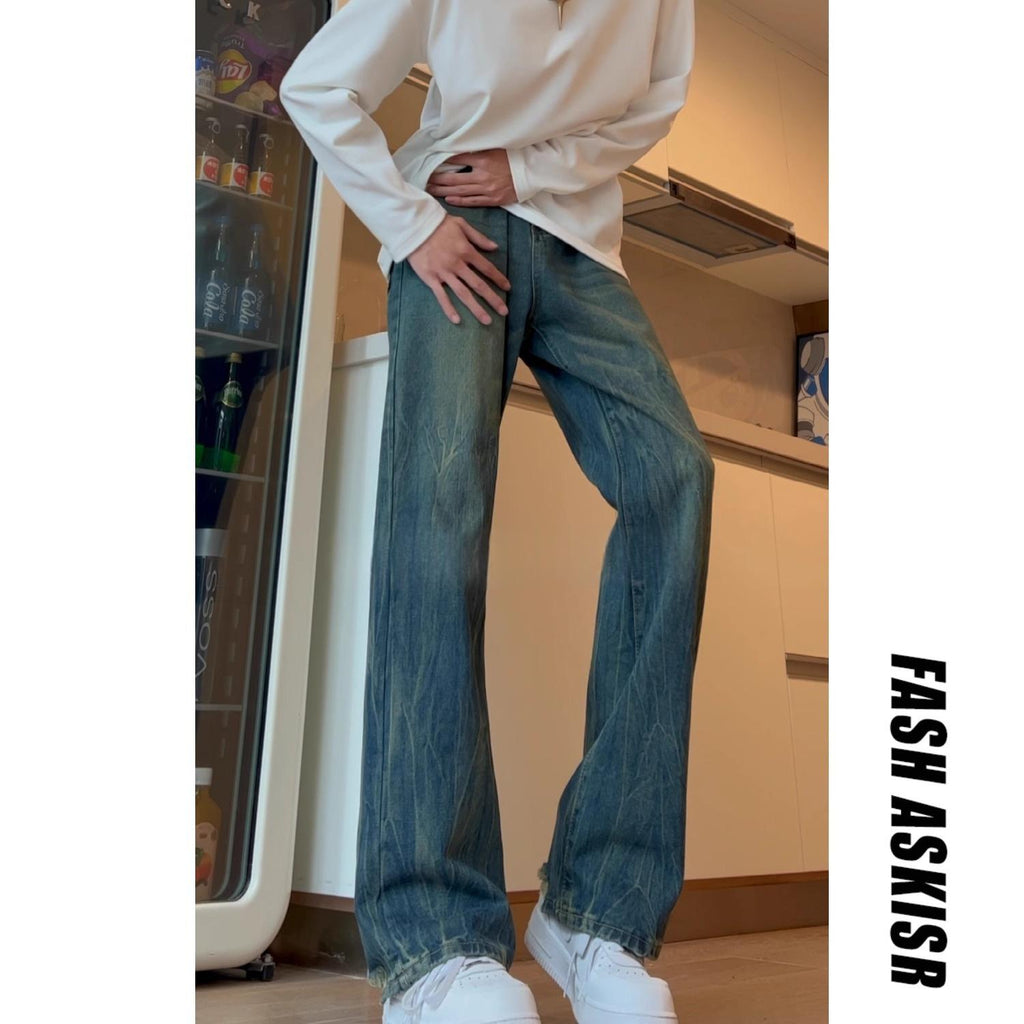 Herren Straight-Slit Denim Jeans