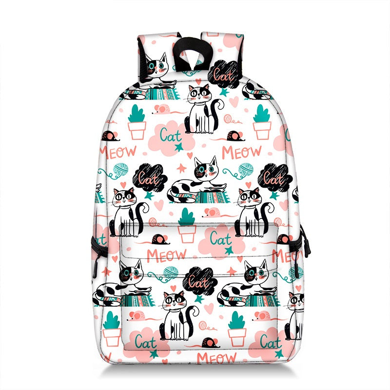 Niedlicher Katzen-Rucksack mit Allover-Print
