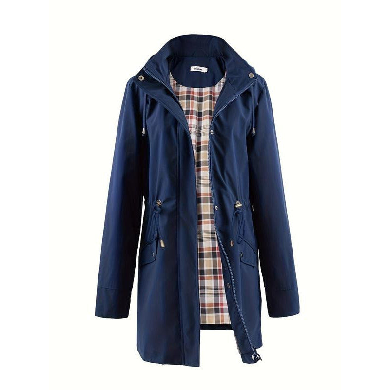 Checkierter Trenchcoat mit wasserabweisender Fütterung – Bild 11 | LuxeStyle