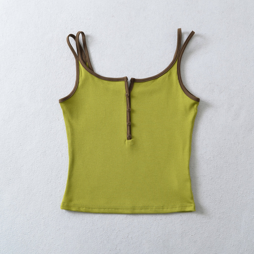 U-Boot-Neck Camisole mit Kontrastträgern