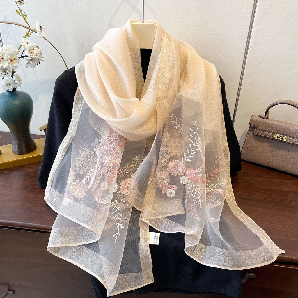 Gestickter Jacquard-Umhänge-Schal – Bild 3 | LuxeStyle