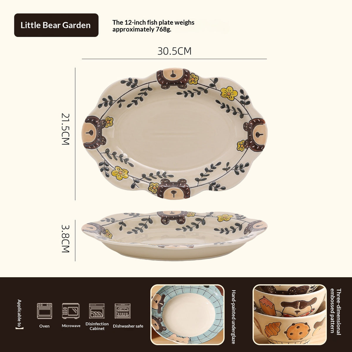 Cartoon Keramik-Schüssel- und Teller-Set | LuxeStyle