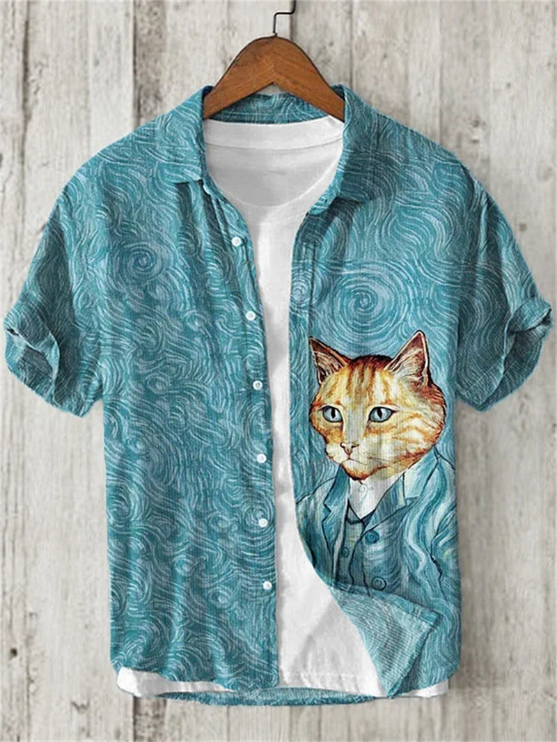 Bambus-Cotton Shirt mit maritimen Druck – Bild 8 | LuxeStyle