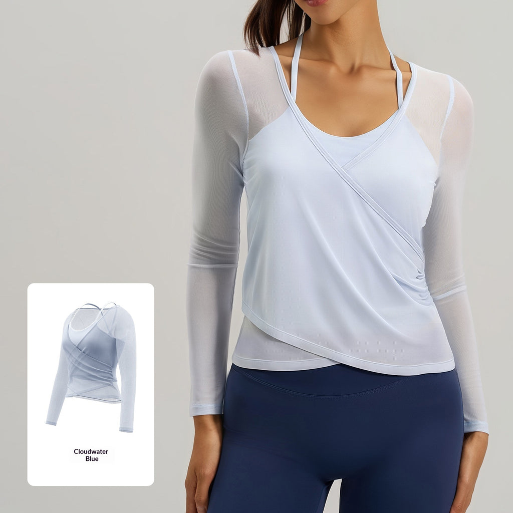 Mesh Langarm-Top mit Camisole