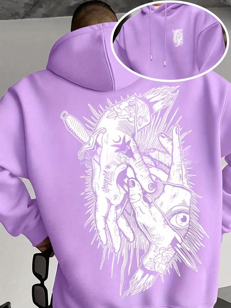 Hooded Sweatshirt mit gemustertem Taschen-Design – Bild 6 | LuxeStyle