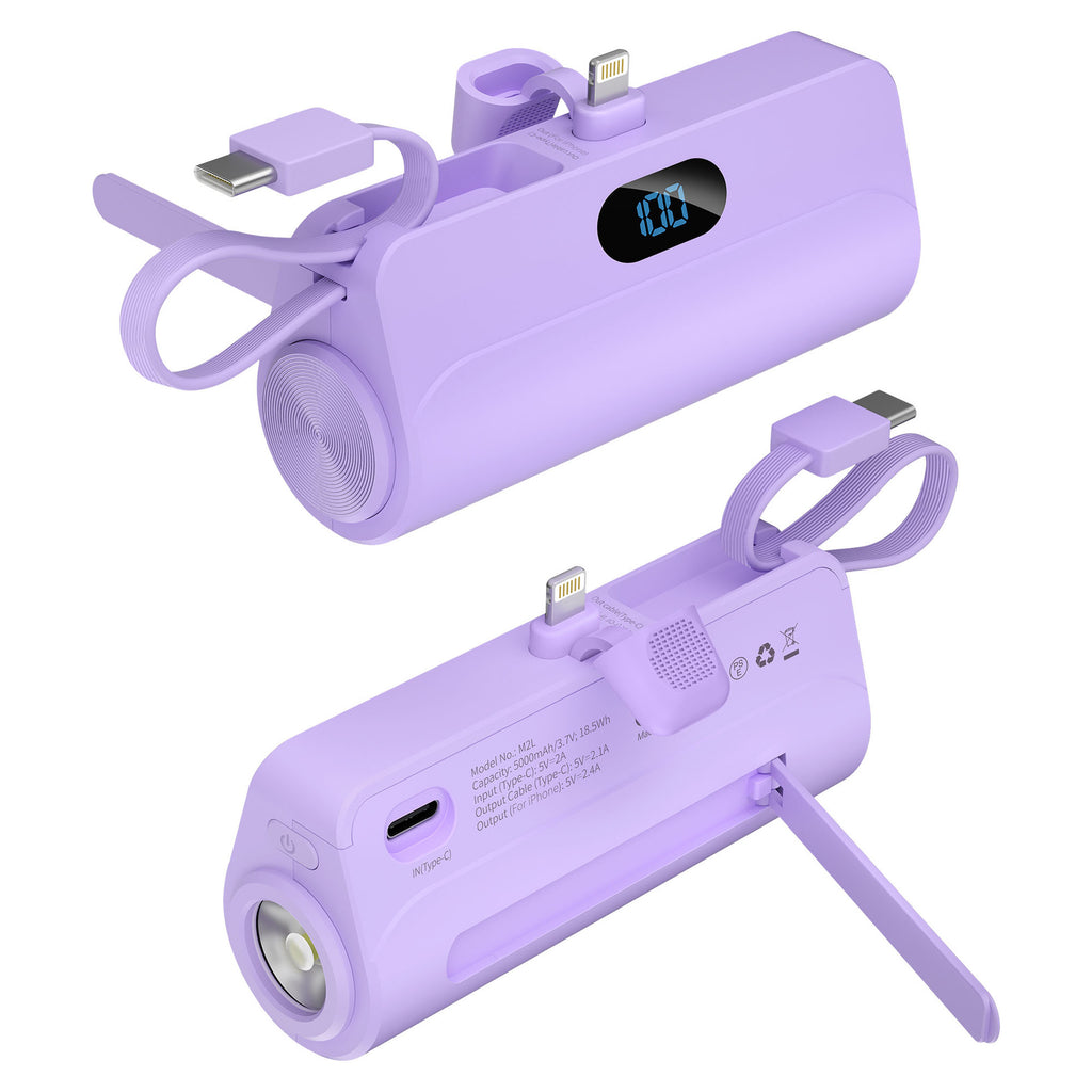 Mini Powerbank mit integriertem Kabel