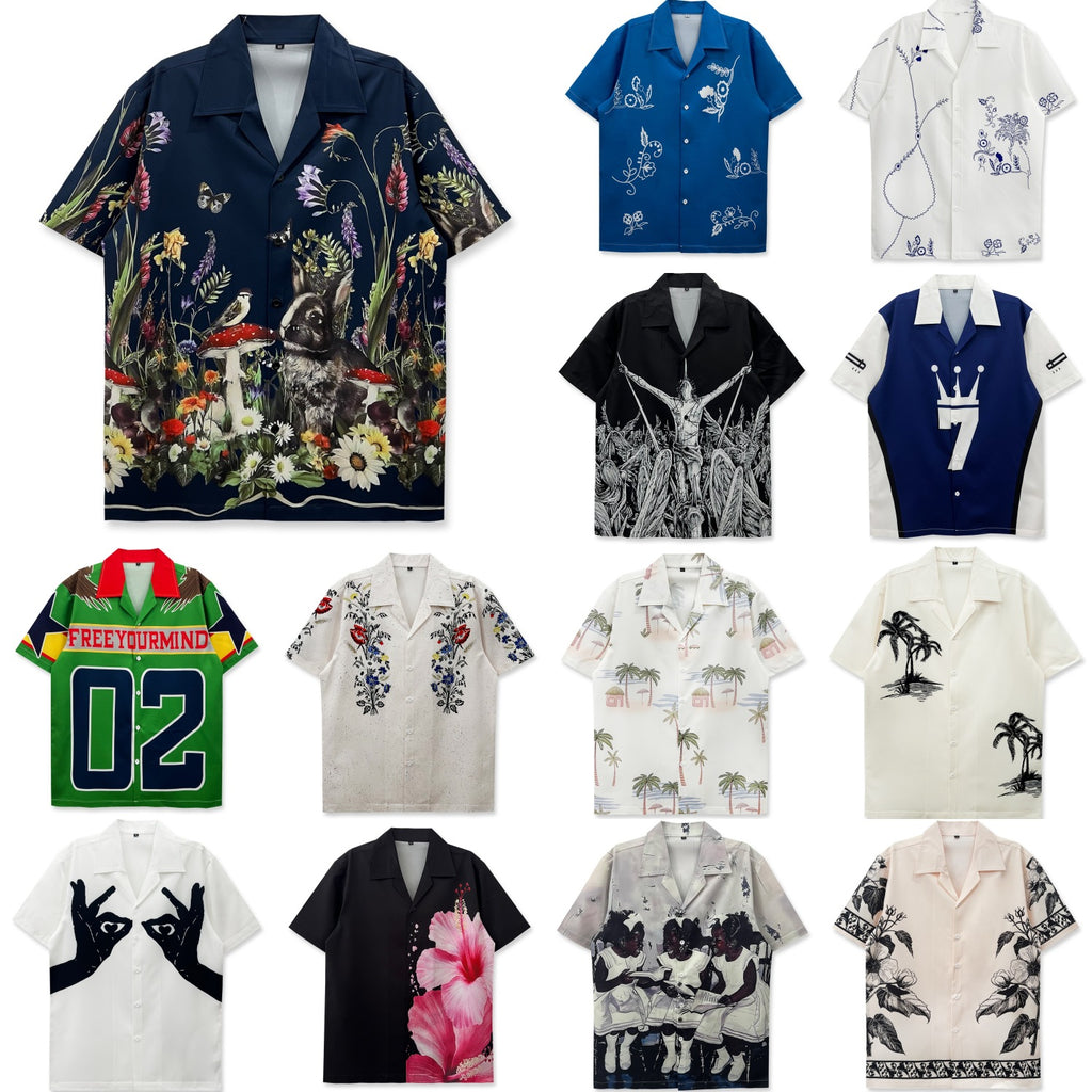 Loose Herren Kurzarmhemd mit Blumenprint – Bild 4 | LuxeStyle