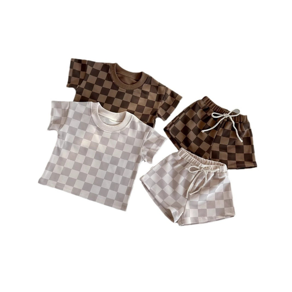 Baby-Shorts-Set mit kariertem Hemd – Bild 2 | LuxeStyle