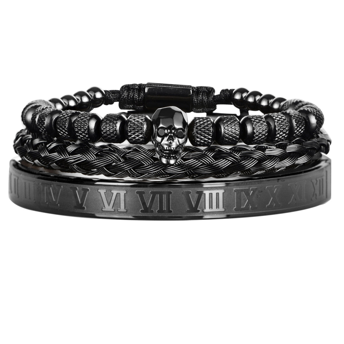 Ghost Head Armband-Set aus Edelstahl – Bild 12 | LuxeStyle