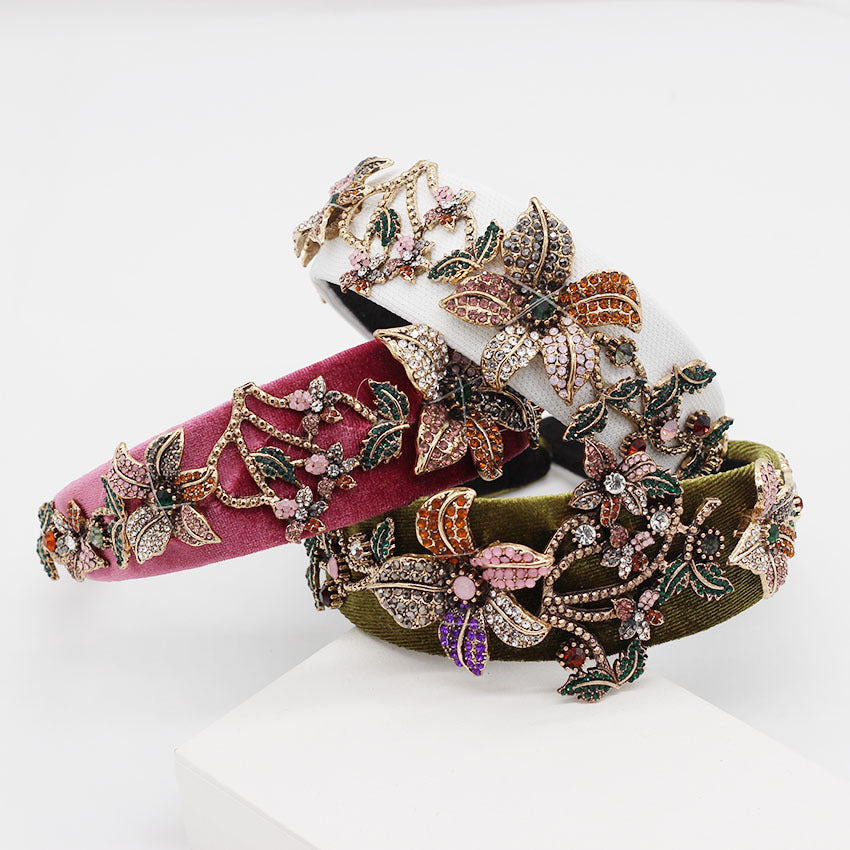 Blumen-Haarband mit farbigen Strass-Steinen – Bild 1 | LuxeStyle