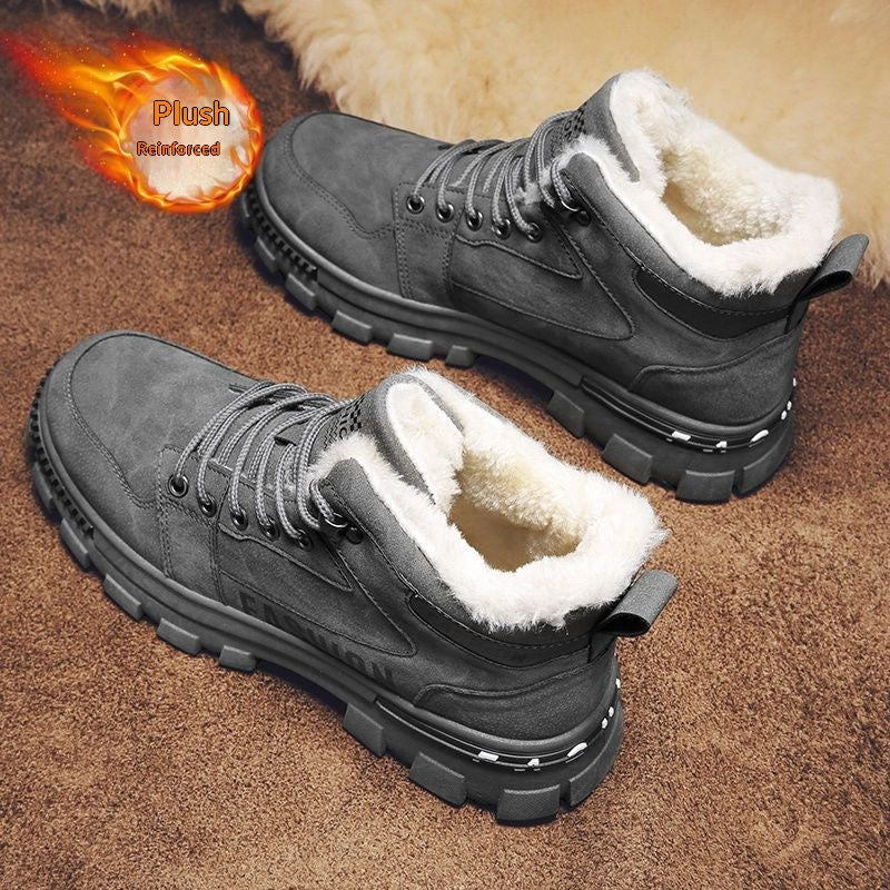 Warme Herren-Schuhe mit Kunstfell-Fütterung