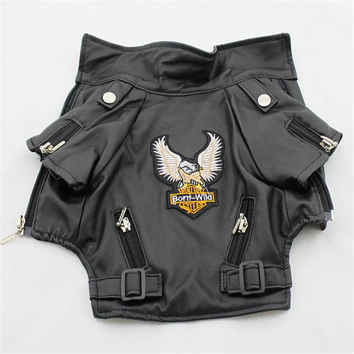 Hunde Lederjacke mit Adler-Stickerei – Bild 1 | LuxeStyle