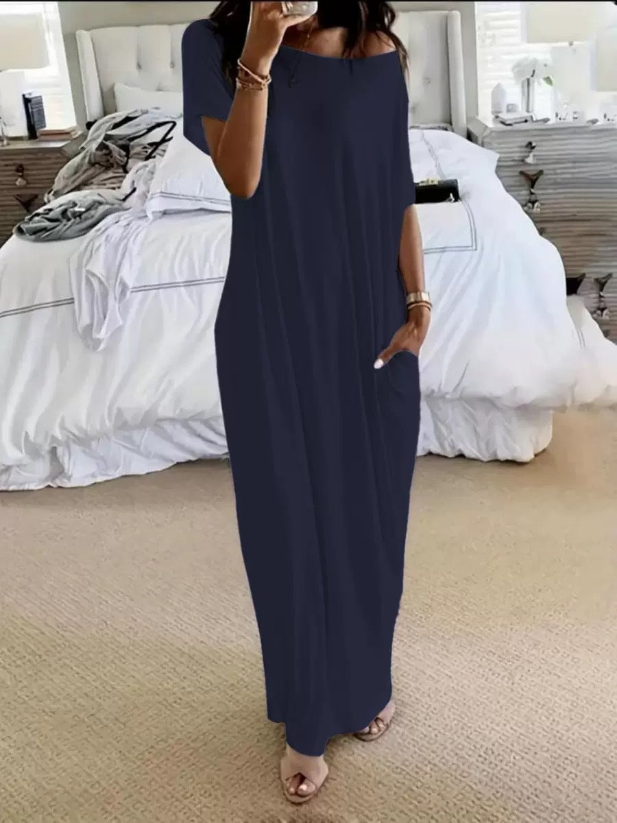 Elegantes Maxikleid mit kurzen Ärmeln – Bild 16 | LuxeStyle
