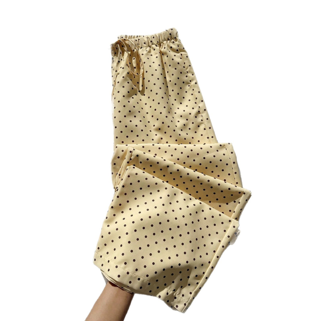 Weite Polka-Dot Hose mit Elastikbund