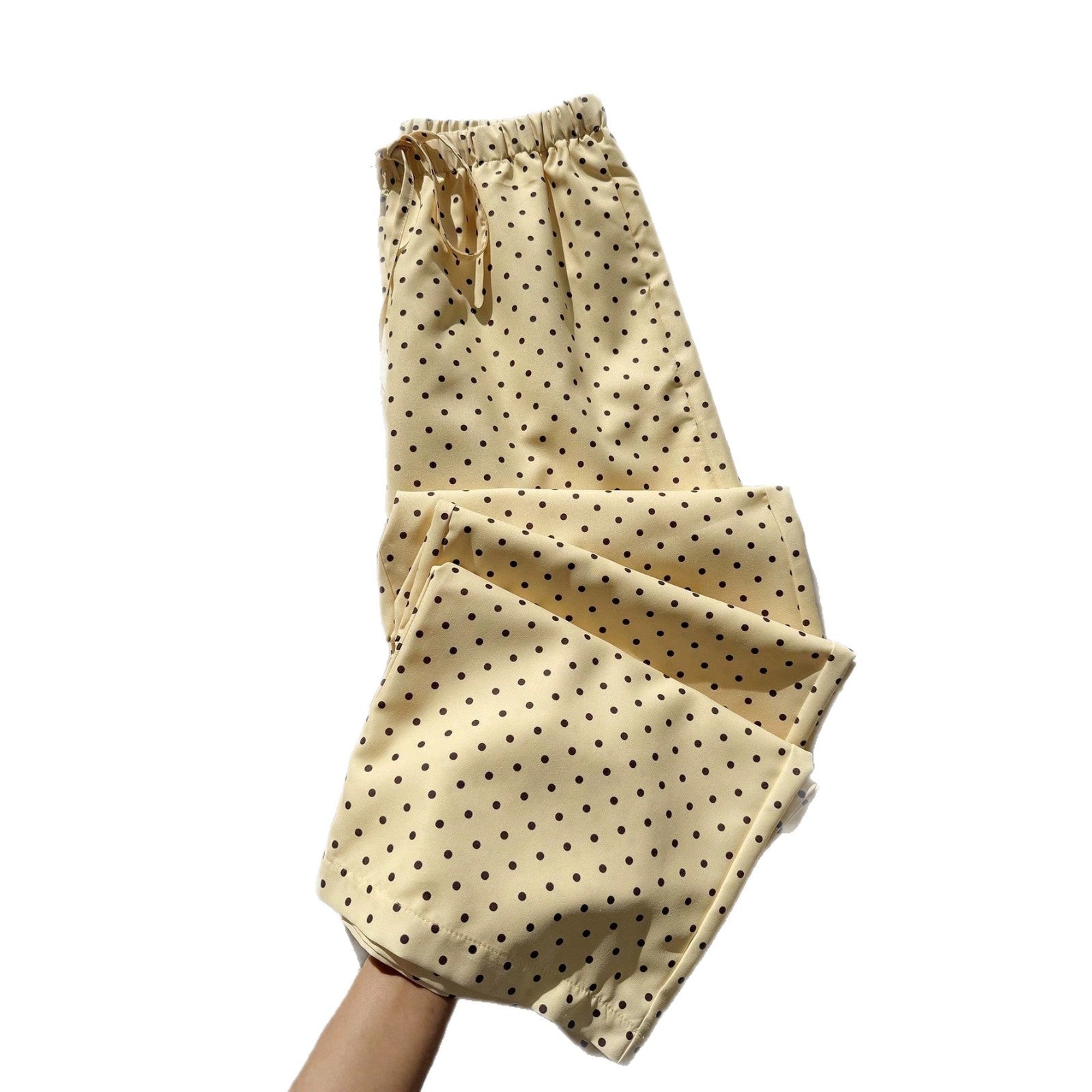 Weite Polka-Dot Hose mit Elastikbund
