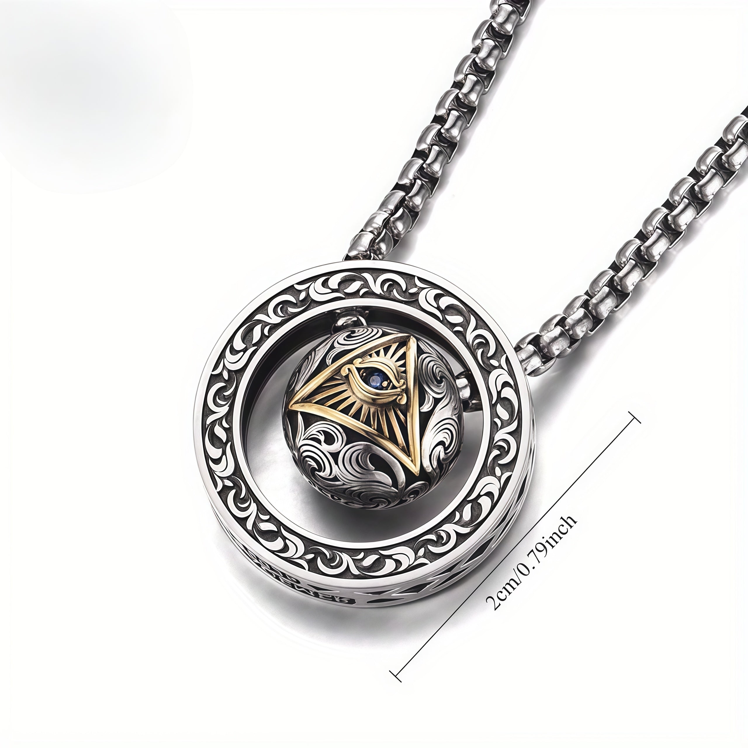 Vintage All-Seeing Eye Anhänger Halskette