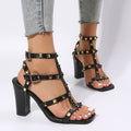 Sandalen mit eckiger Spitze und Nietenabsatz – Bild 7 | LuxeStyle