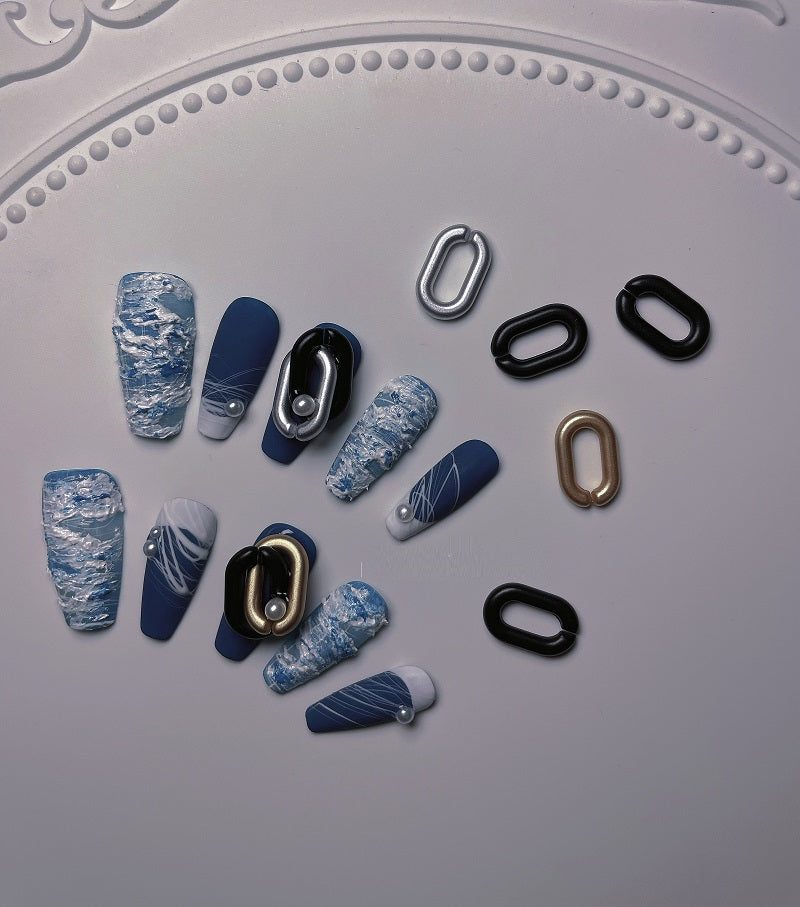 Plaster Hole Denim Kunstnägel | LuxeStyle