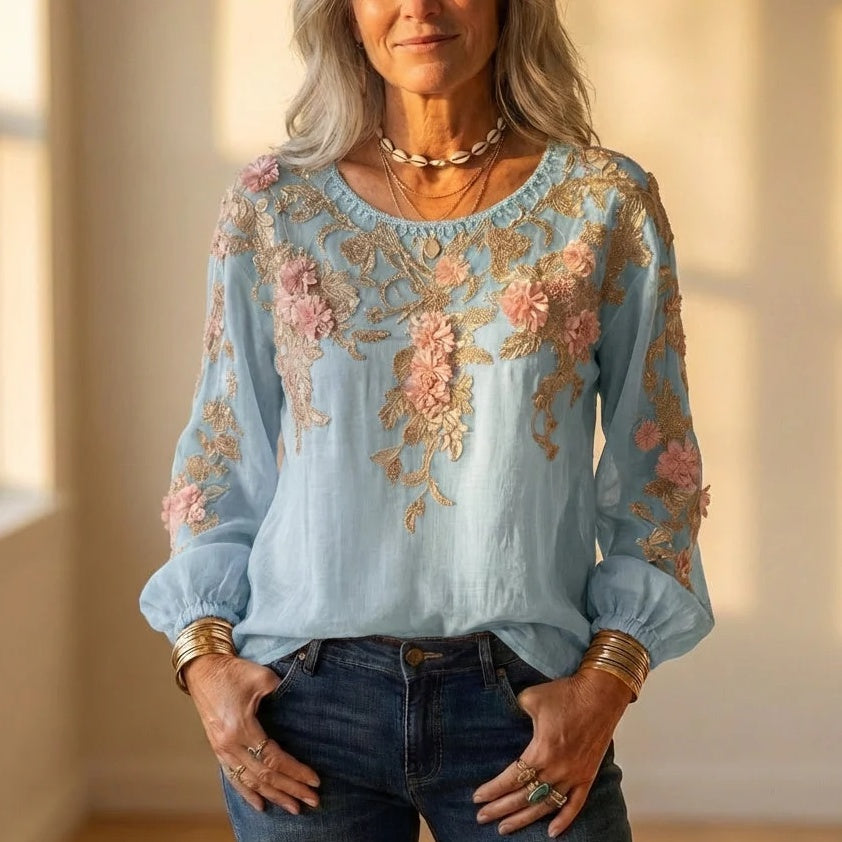 3D-gedrucktes Langarmshirt für Damen – Bild 15 | LuxeStyle