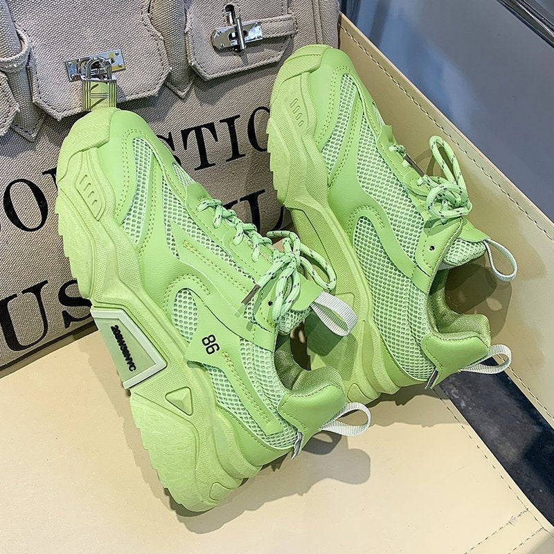 Candy-farbige Plateau-Sneaker für Damen