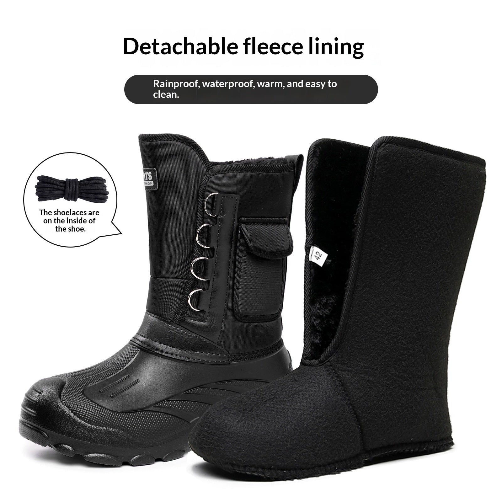 Herren Winter-Snowboots mit Fleecefutter