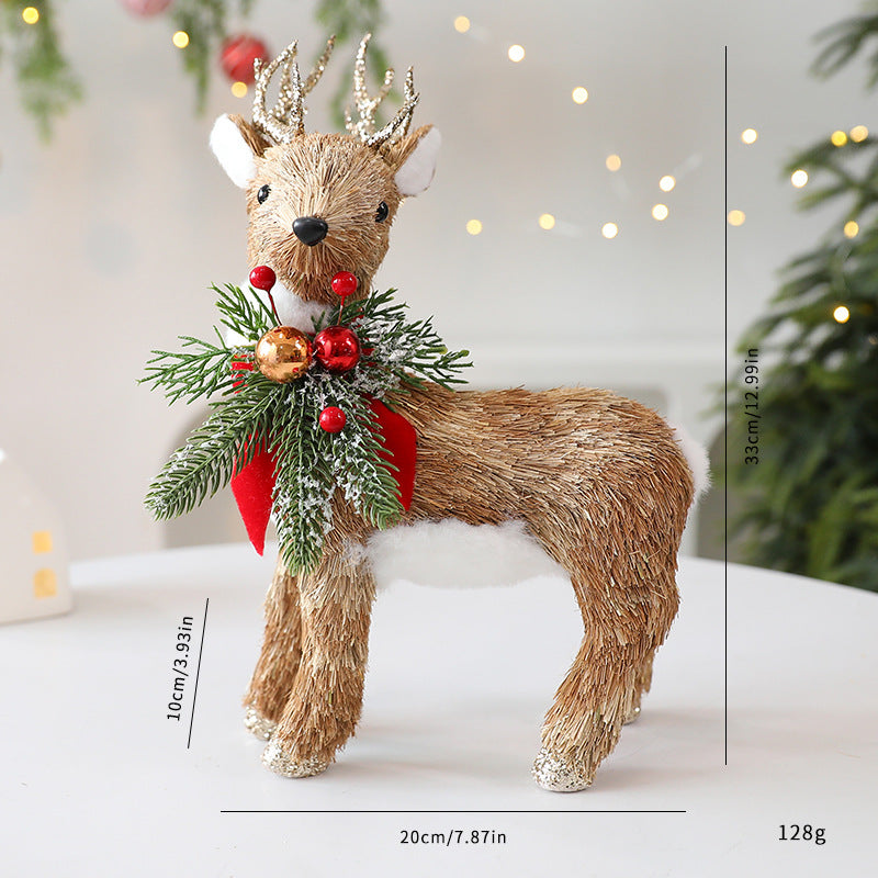 Weihnachtsornamente aus Stroh – Elch, Eichhörnchen, Reh – Bild 7 | LuxeStyle